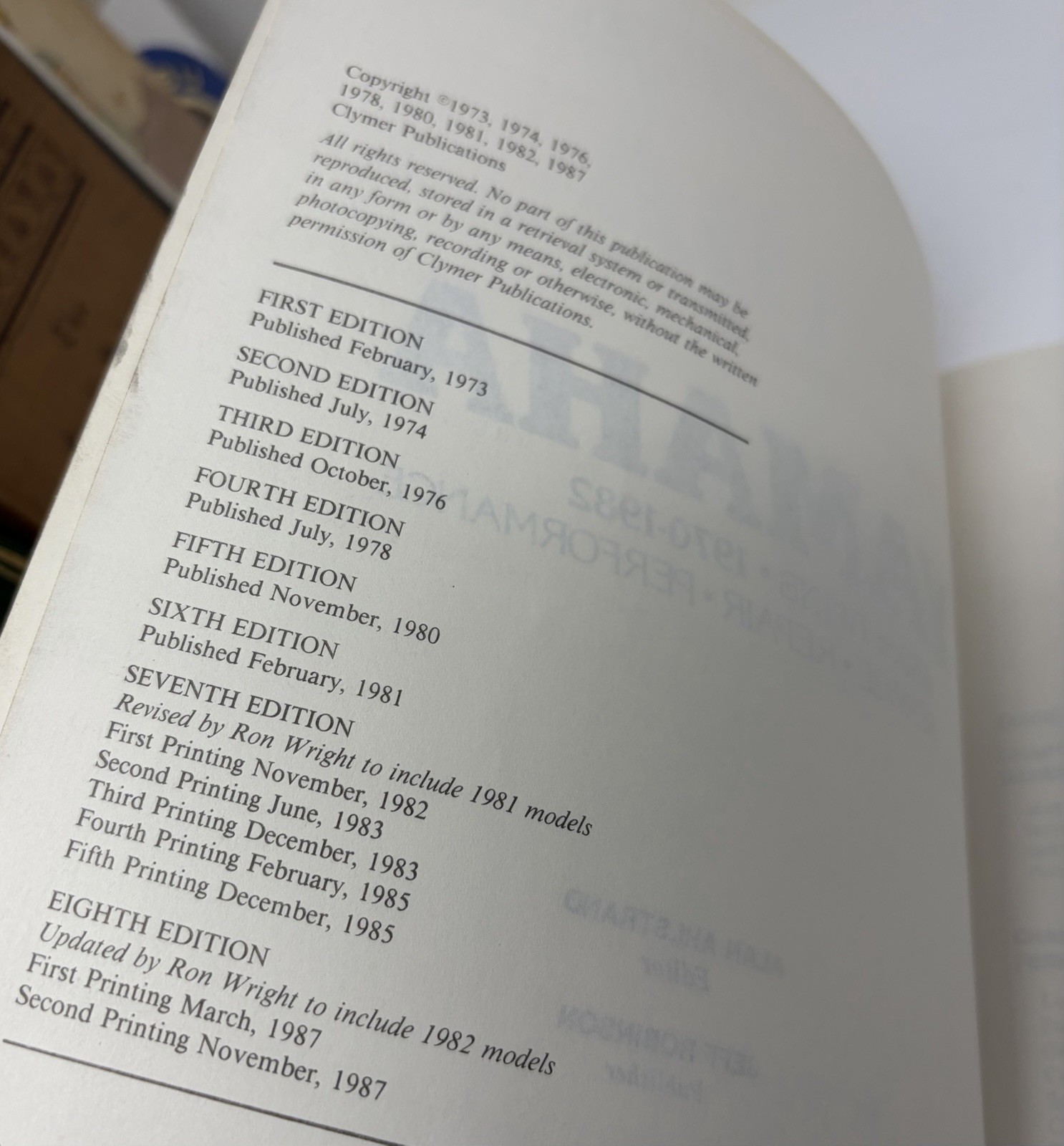 YAMAHA 650cc Twins 1970 – 1982 Clymer Service Repair Performance Manual Book